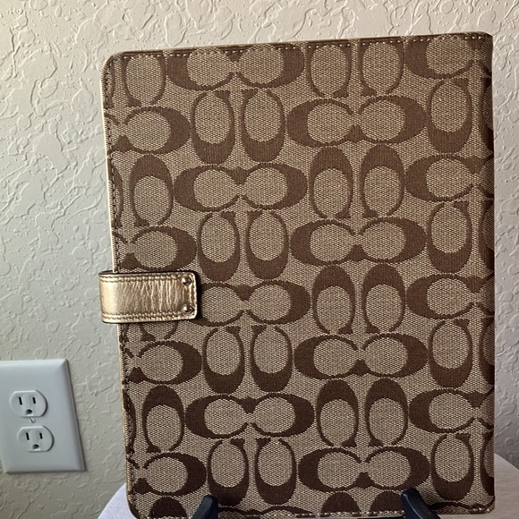 Coach: Brown Signature iPad case/holder with pink inside - Picture 7 of 16